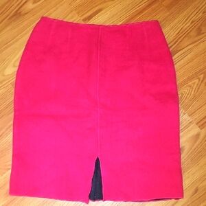 Harvé Benard Hott Pink Wool Pencil Skirt